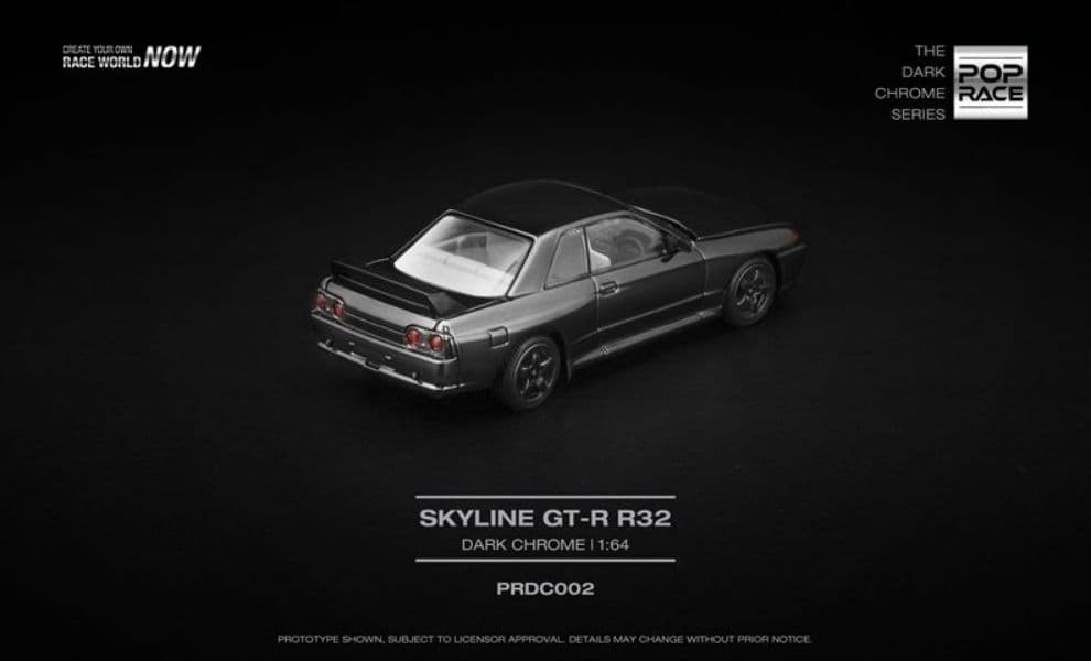 Xe mô hình Poprace PRDC002 Nissan Skyline GTR R32 dark chrome series - ảnh 2