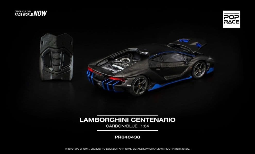 Xe mô hình Pop Race PR640438 Lamborghini centenario carbon blue - ảnh 1