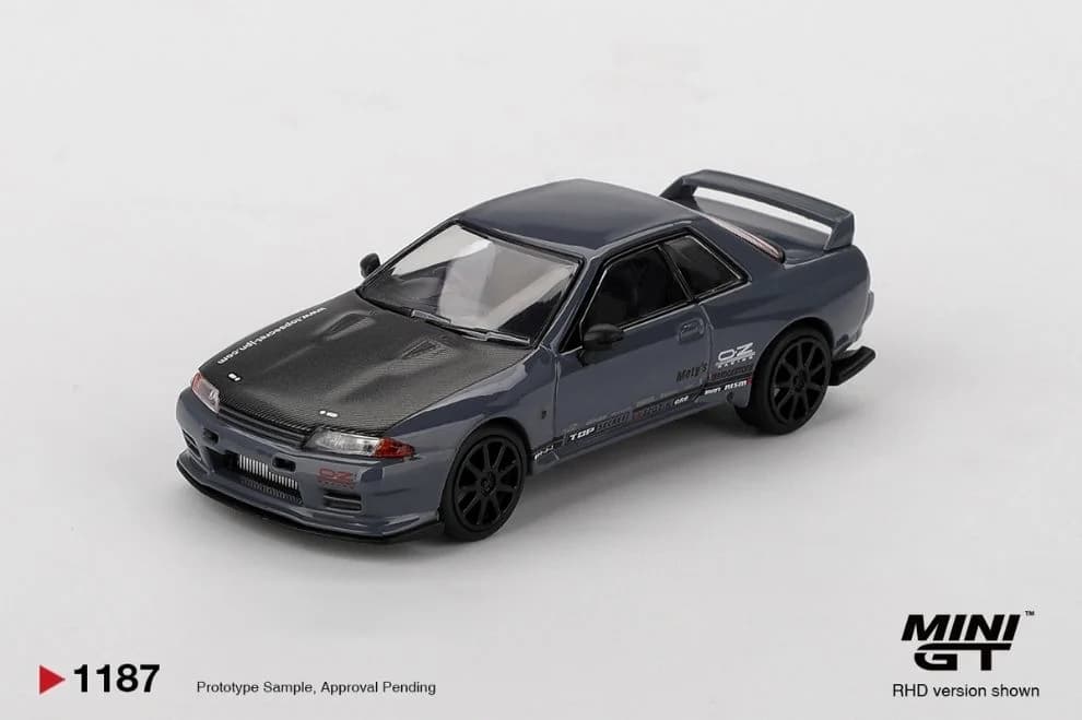Xe mô hình Mini GT MGT01187 Nissan Skyline GT-R Top Secret VR32 Stealth Grey
