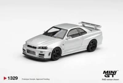 Mô hình Mini GT MGT01329 Nissan NISMO R34 GT-R Z-tune Silver RHD tỉ lệ 1:64