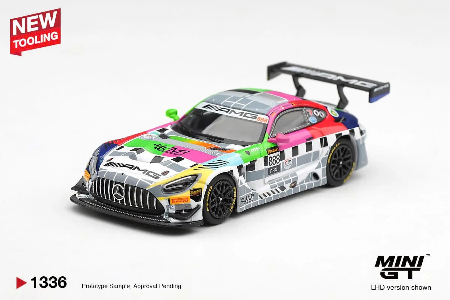 Xe mô hình Mini GT MGT01336 Mercedes-AMG GT3 #888 Mercedes-AMG Team GMR Meguiar´s Bathurst 12 Hour 2025