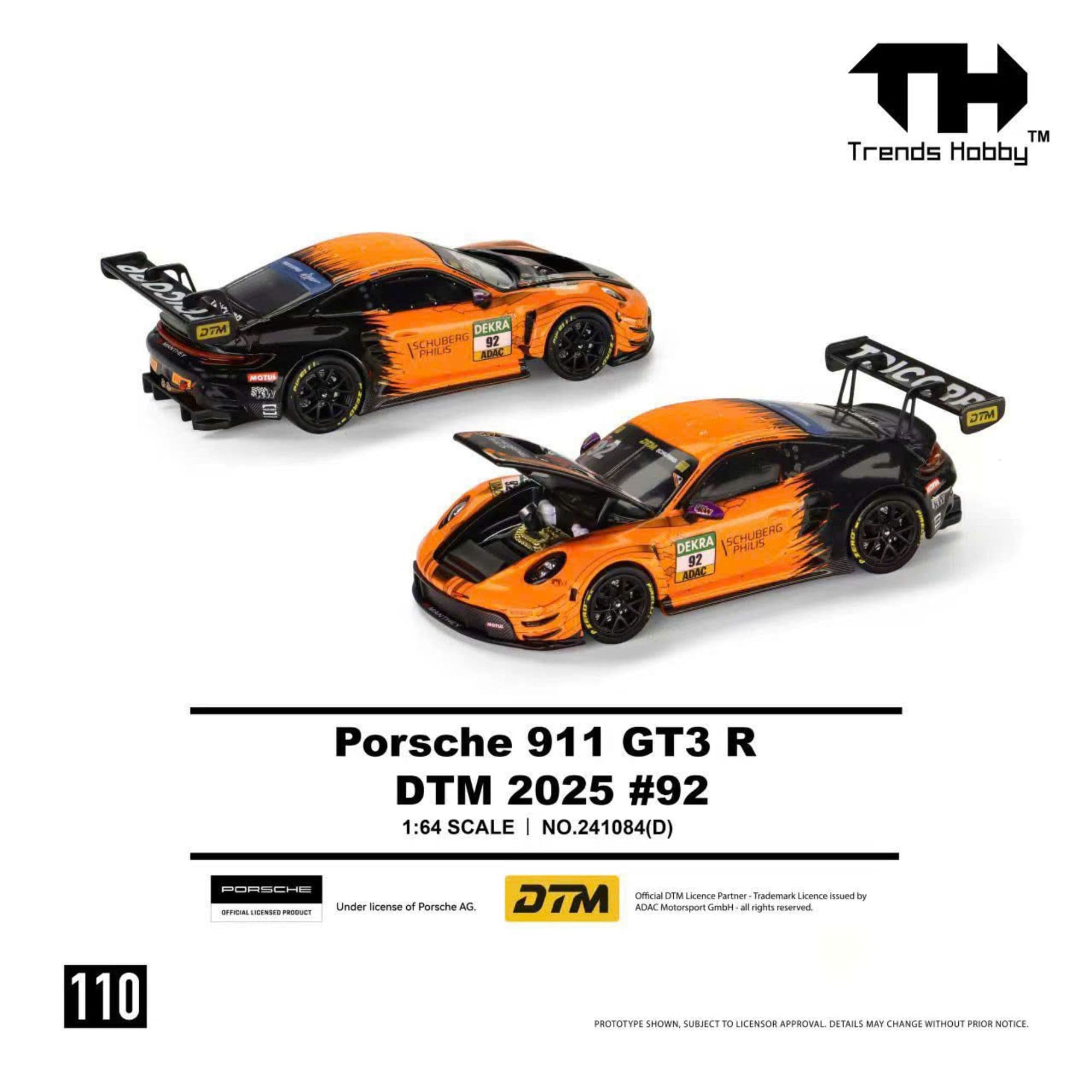Trends Hobby TH110 241084D Porsche 911 GT3 R DTM 2025 #92