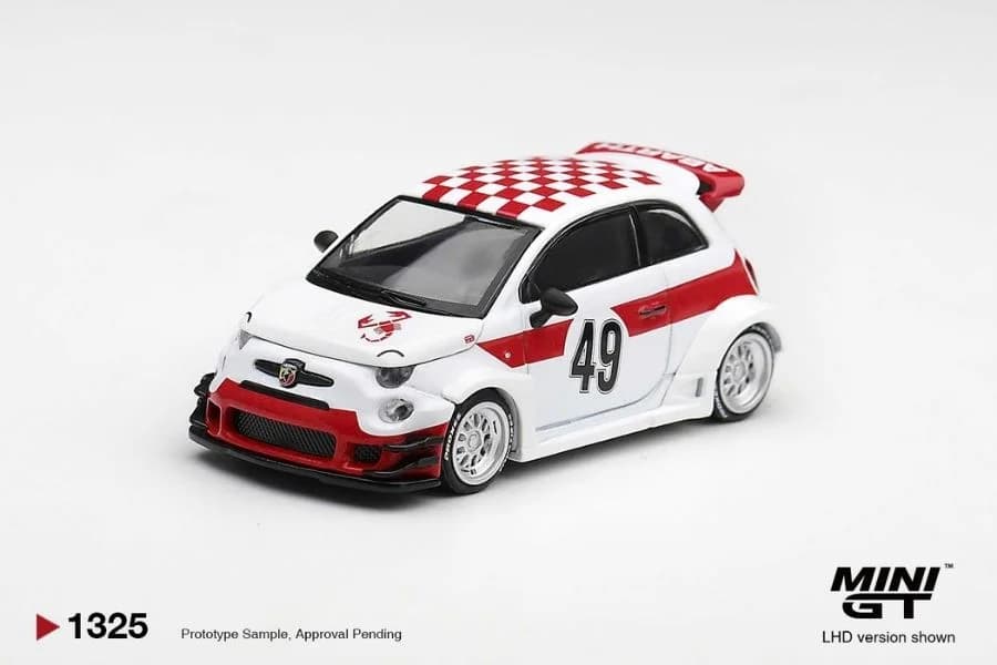 Xe mô hình Mini GT MGT01325 Abarth 595 LB-WORKS x Abas Works 1000 TC Tribute – góc chính diện