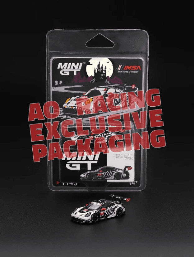 Xe mô hình Mini GT X AO Racing Exclusive MGT01143 Skeleton Rexy 2025 Petit Le Man (Card Ao Racing Exclusive)