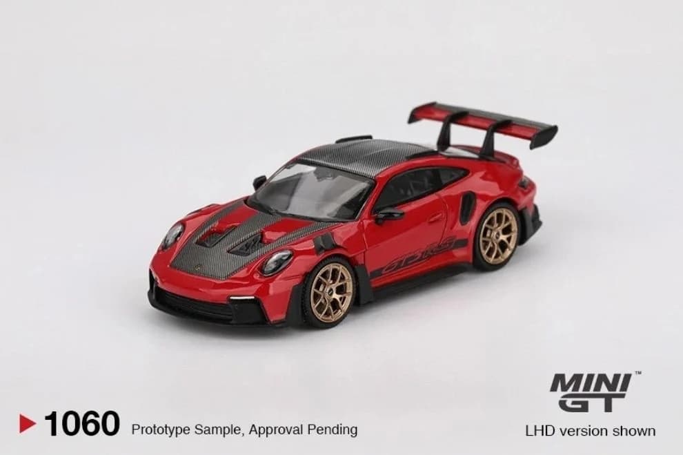 Mô hình xe Mini GT MGT01060 Porsche 911(992)GT3 RS Weissach Package Guards Red RHD