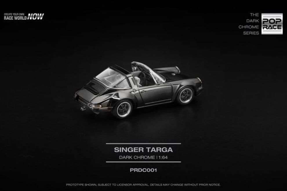 Xe mô hình Pop Race PRDC001 Singer Targa Dark Chrome - ảnh 1