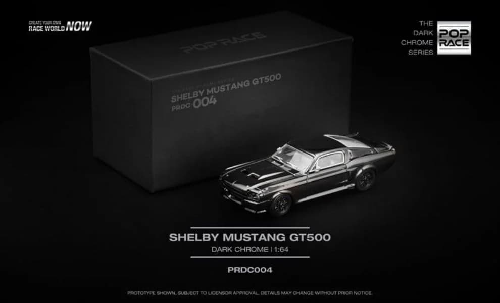 Mô hình Poprace PRDC004 Ford Mustang shelby GT500 dark chrome series