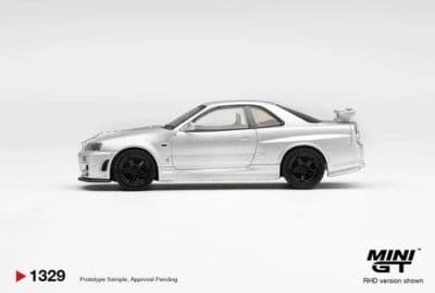 Mô hình Mini GT MGT01329 Nissan NISMO R34 GT-R Z-tune Silver RHD tỉ lệ 1:64