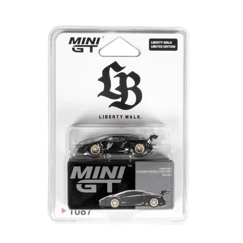 Mini GT MGT01087-R LB★WORKS Lamborghini Aventador Matte Black - Bản Card Nhật (RHD)