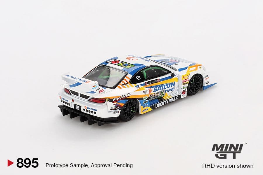 Mini GT MGT00895 Nissan LB-Super Silhouette S15 Silvia #555 Formula Drift Japan 2023, góc sau