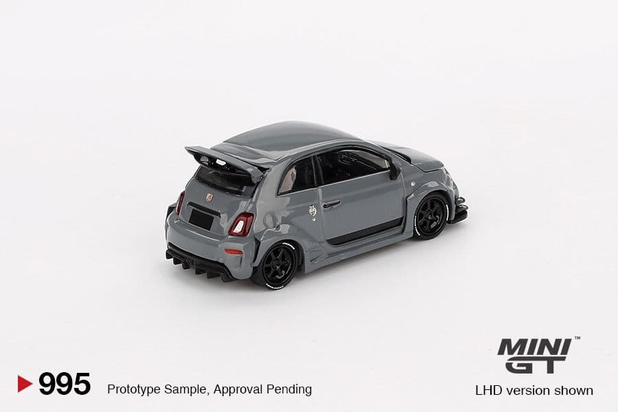 Mini GT MGT00995 Abarth 595 LB-WORKS x Abas Works xám, góc sau