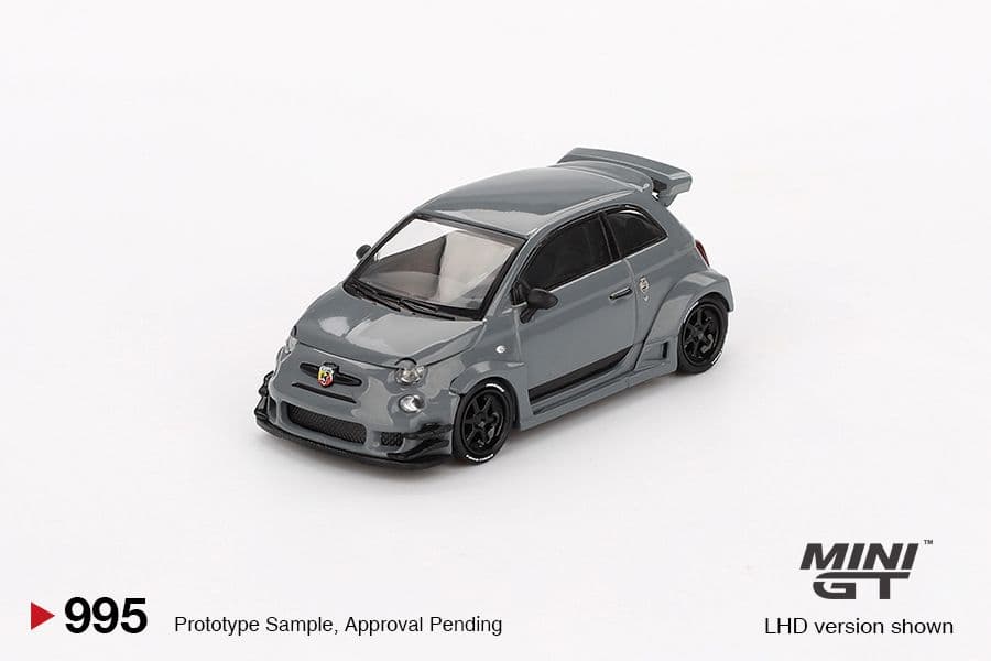 Mô hình Mini GT MGT00995 Abarth 595 LB-WORKS x Abas Works xám 1:64, góc trước