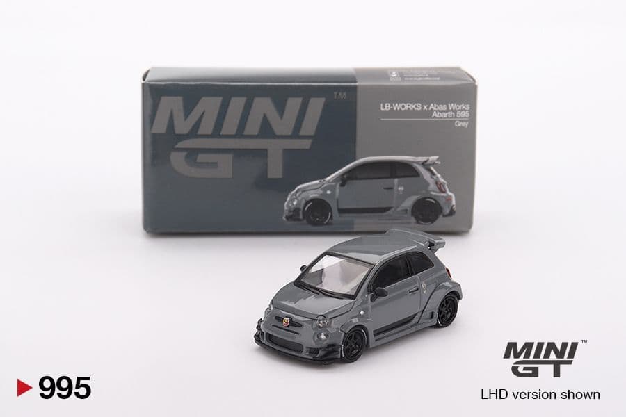 Mini GT MGT00995 Abarth 595 LB-WORKS x Abas Works xám, cùng hộp Mini GT