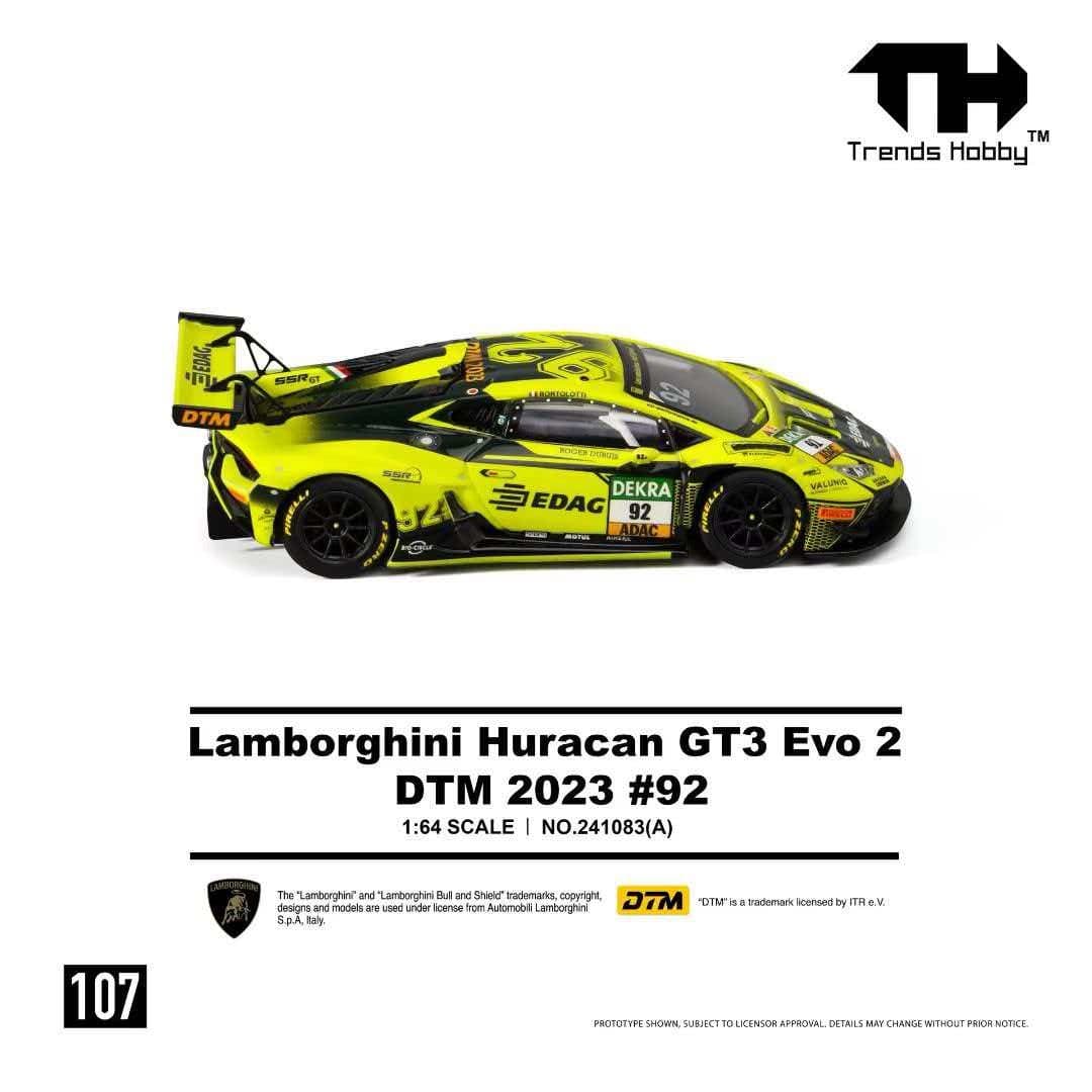Trends Hobby TH107 241083(A) Lamborghini Huracán GT3 EVO2 DTM 2023 #92 SSR Performance 1:64, ảnh giới thiệu của hãng, nhìn ngang bên còn lại