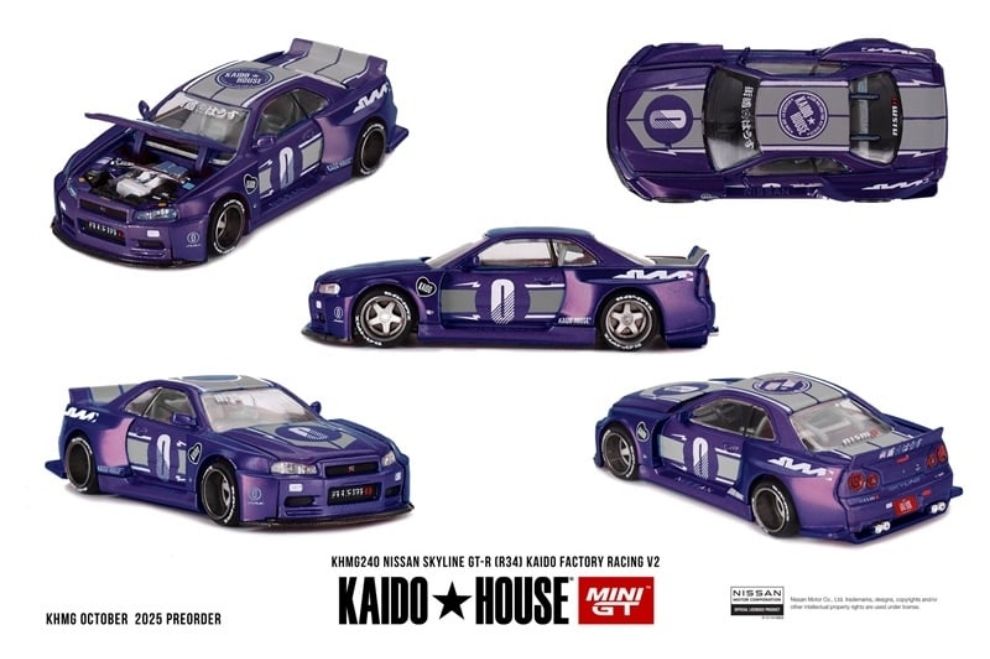 Mô hình xe Nissan Skyline KHMG240 GT-R (R34) KAIDO RACING FACTORY V2 Mô hình xe Nissan Skyline KHMG240 GT-R (R34) KAIDO RACING FACTORY V2