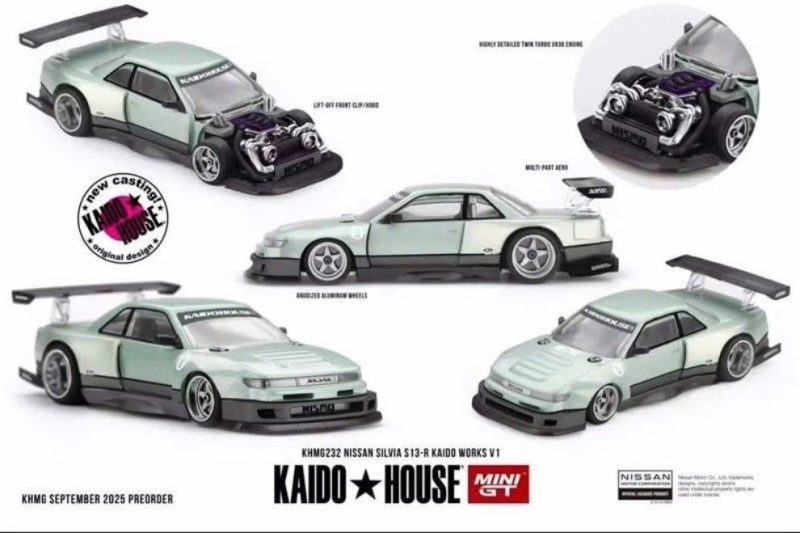 Xe mô hình Nissan Skyline KHMG232 Silvia S13-R Kaido Works V1