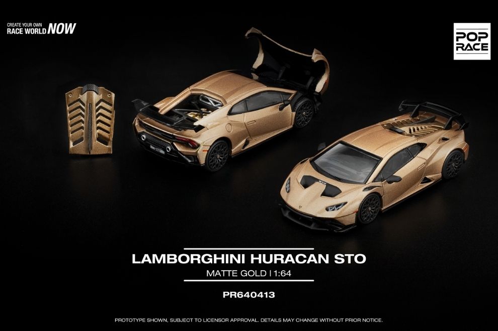 Xe mô hình PR640413 Poprace LAMBORGHINI HURACAN STO MATTE GOLD PR640413