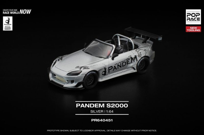 Xe mô hình PR640451 Pop Race PANDEM S2000 SILVER NEW TOOLING
