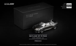 Mô hình xe Poprace PRDC003 Nissan Skyline GTR R33 dark chrome series