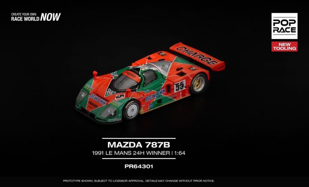 Xe mô hình PR640301 Poprace MAZDA 787B 1991 LE MANS 24h WINNER PR640301 Poprace MAZDA 787B 1991 LE MANS 24h WINNER