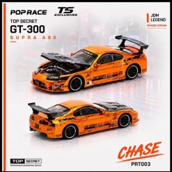 Xe Mô Hinh Pop Race A PRT003 TOP SECRET A80 SUPRA GT300 ORANGE CHROME prt003